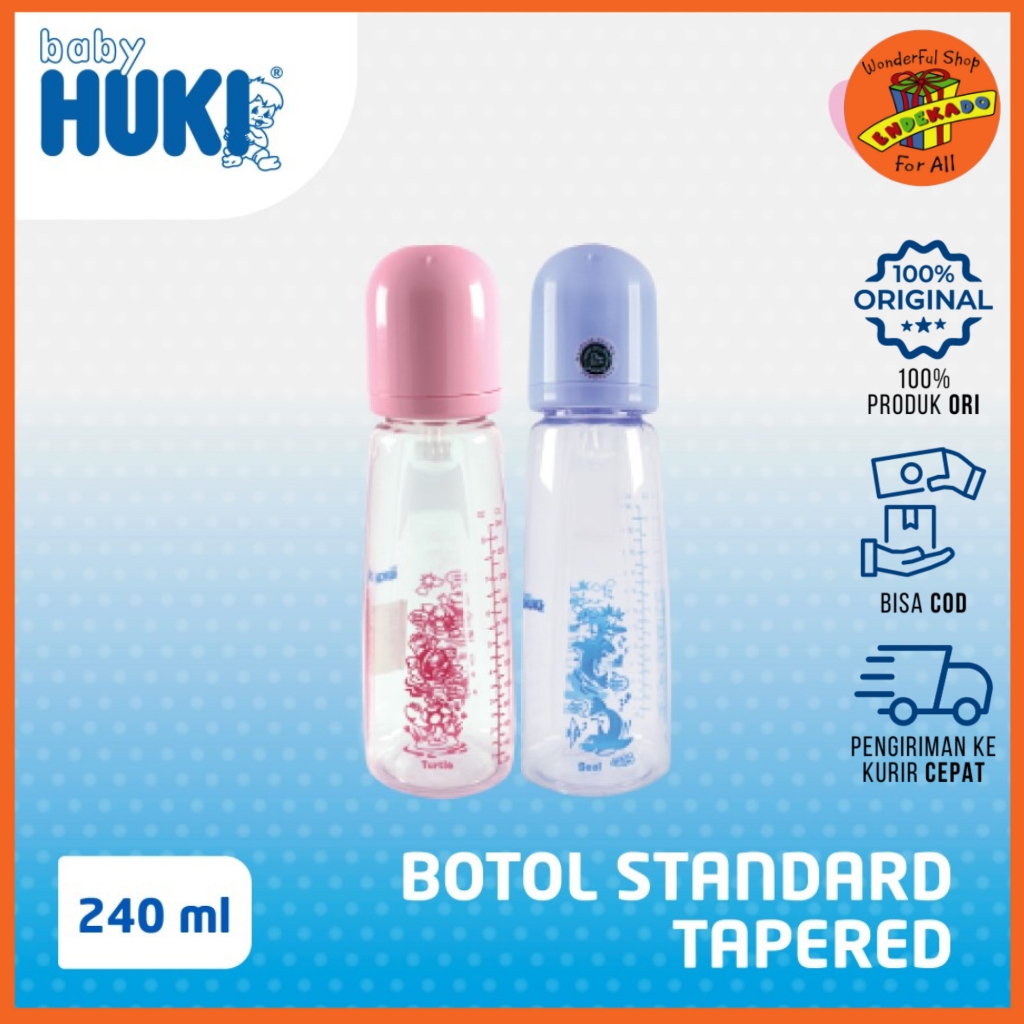 BABY HUKI STANDARD TAPERED BOTTLE 240ml CI0002- Botol Susu Bayi 240ml