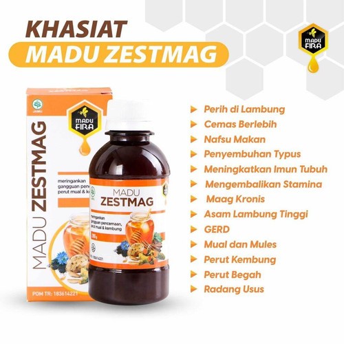 

Madu ZESTMAG Madu FIRA POM TR 280GR Original 100% gangguan pencernaan Perut mual dan kembung