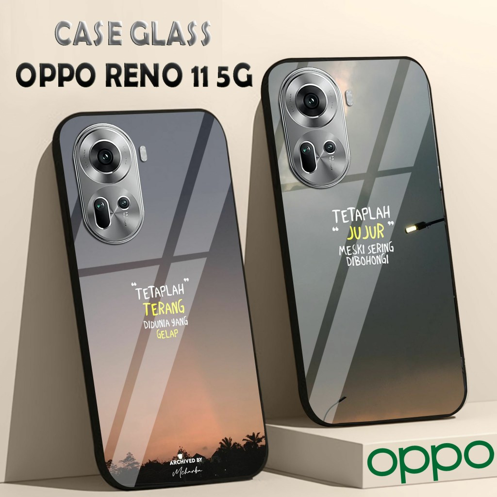 Case Kaca Oppo reno 11 5g - Kesing hp Oppo reno 11 5g - Case Cantik Oppo reno 11 5g - Case Kekinian 