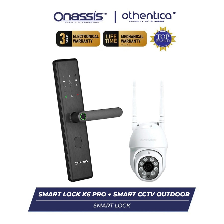 Onassis Smart Bundling Smart Lock K6 Pro Wifi & Othentica CCTV Outdoor