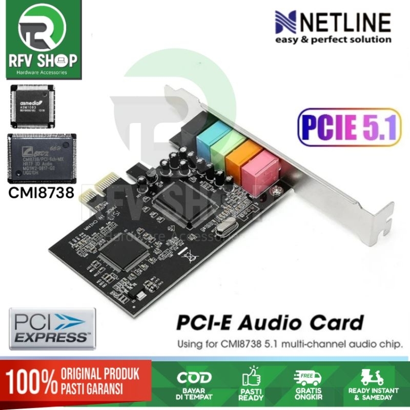 PCIE X1 AUDIO INTERNAL SOUNDCARD 5.1 CH CMI 8738  PCI-E EXPRESS  SOUND CARD