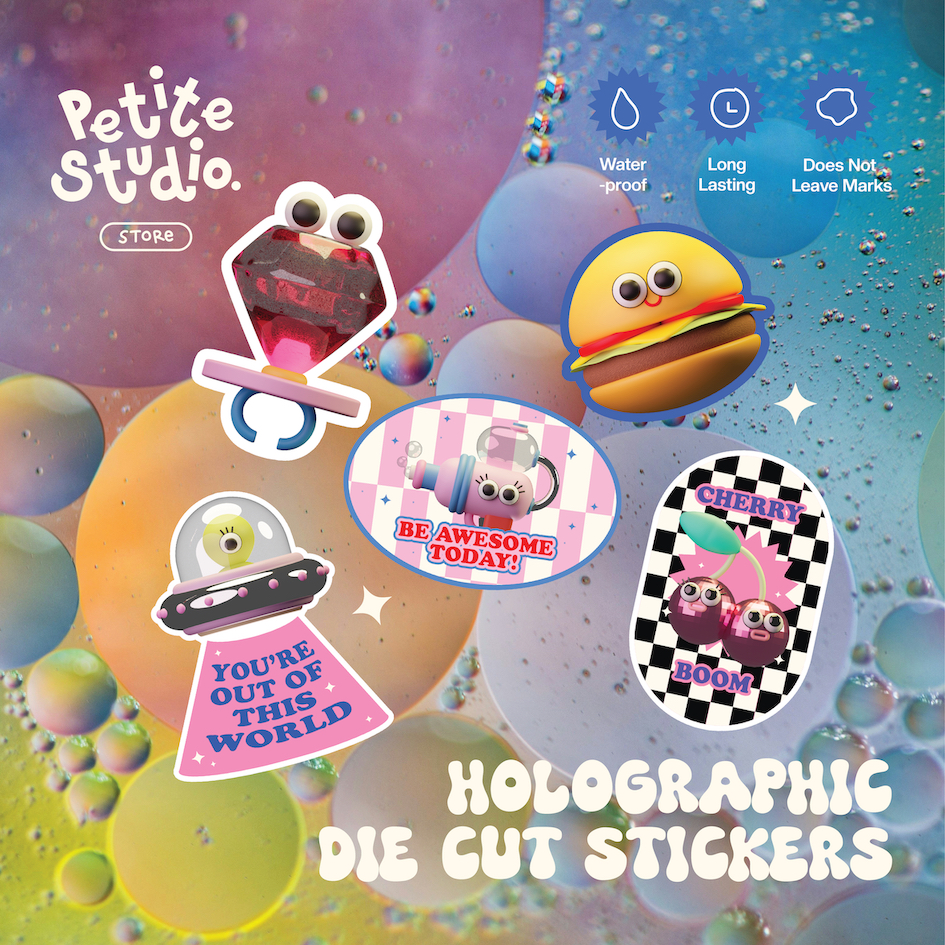 

Petite Studio's Positivity Die Cut Holographic Stickers | Sticker laptop handphone | Vinyl Waterproof Stickers