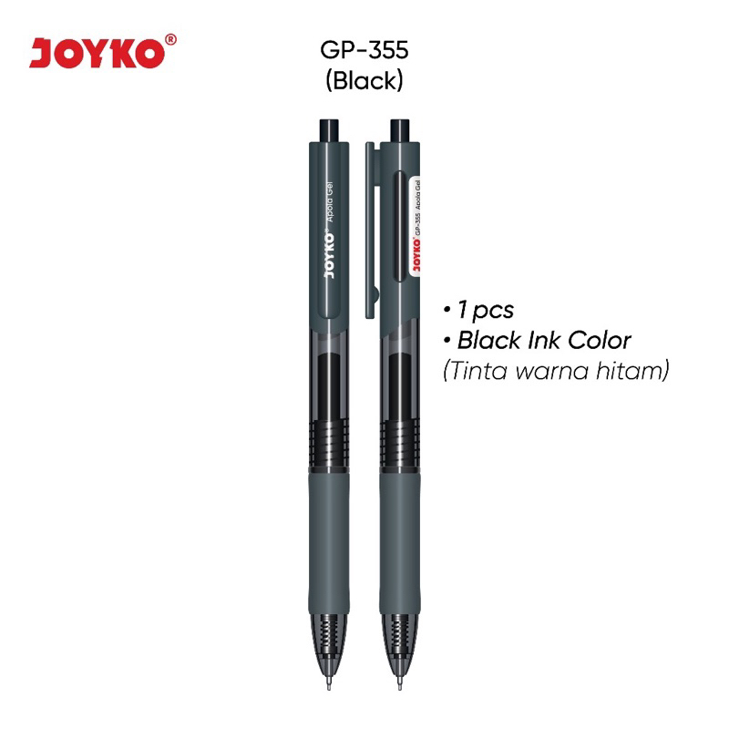 

NEW Pulpen Joyko Apola Gel GP-355 ECER 1 Biji / Pulpen Joyko Terbaru Tinta Hitam