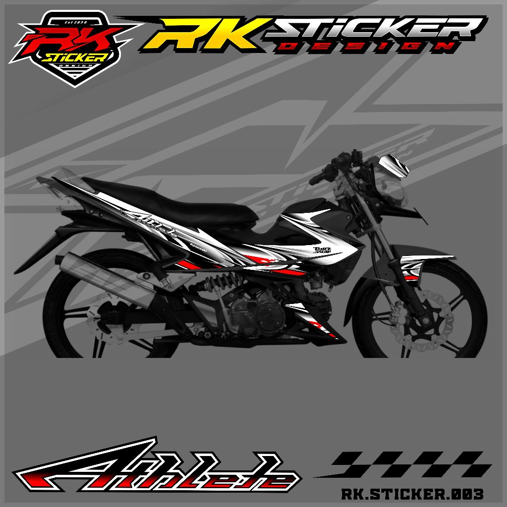 Stiker ATHLETE - Striping Variasi Motor ATHLETE Desain Racing Rk-03