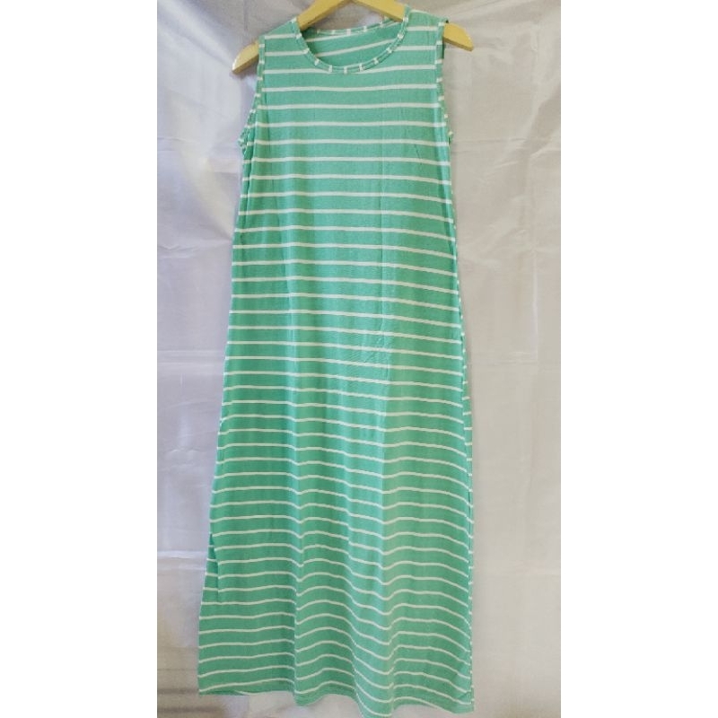 DRESS LEMONE SALUR KUTUNG WARNA MINT LRELOVED