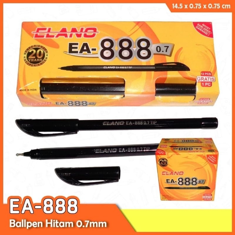 

Pena / Pulpen / Ballpoint / Pen Elano EA-888 0.7mm Hitam [12pcs Free 1pcs]