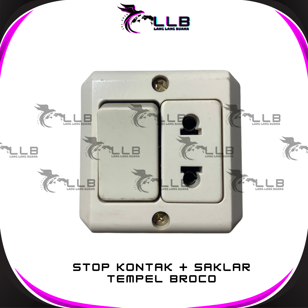 [LLB] Saklar + Stop Kontak Tempel Broco / Saklar dan Stop Kontak Tempel Broco Original