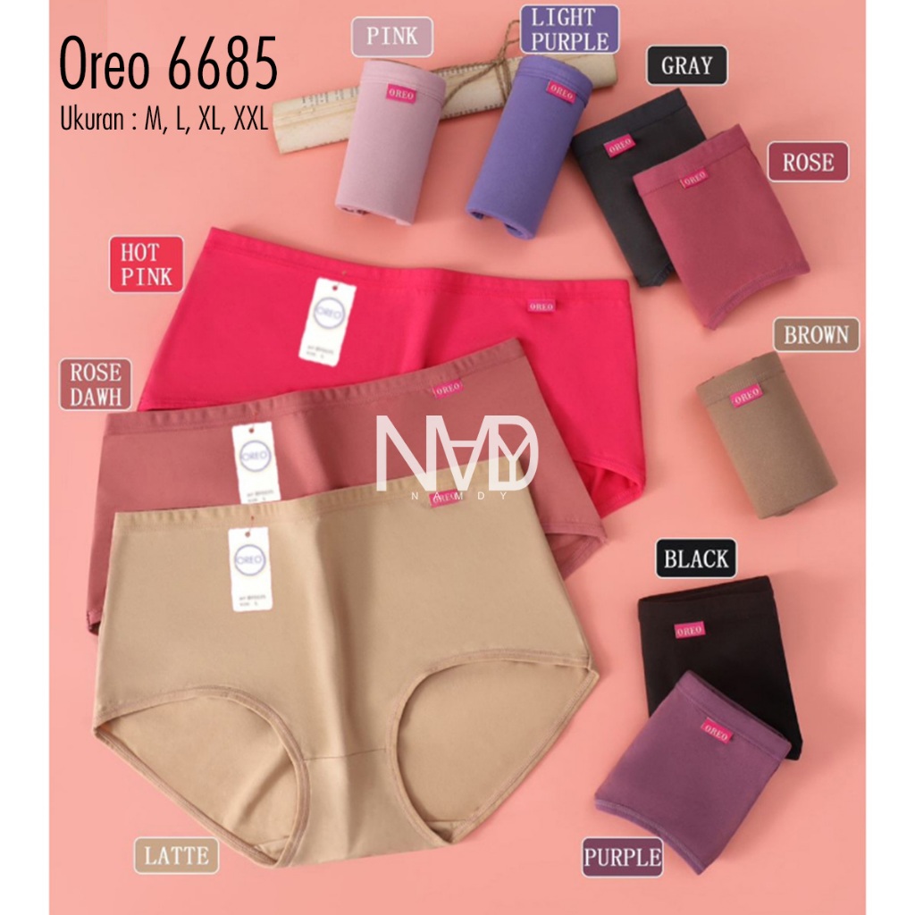 6 Pcs Celana Dalam Wanita Oreo 6685 CD Wanita Oreo Celana Dalam Oreo Art 6685 M L XL XXL 6pcs