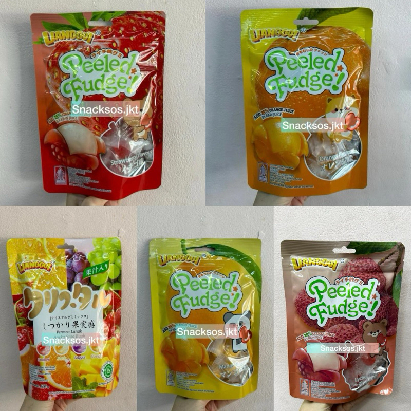 

[100GR] LIANGGUI PEELED FUDGE ORANGE GUMMY / STRAWBERRY / LYCHEE / MANGO / ASSORTED JELLY