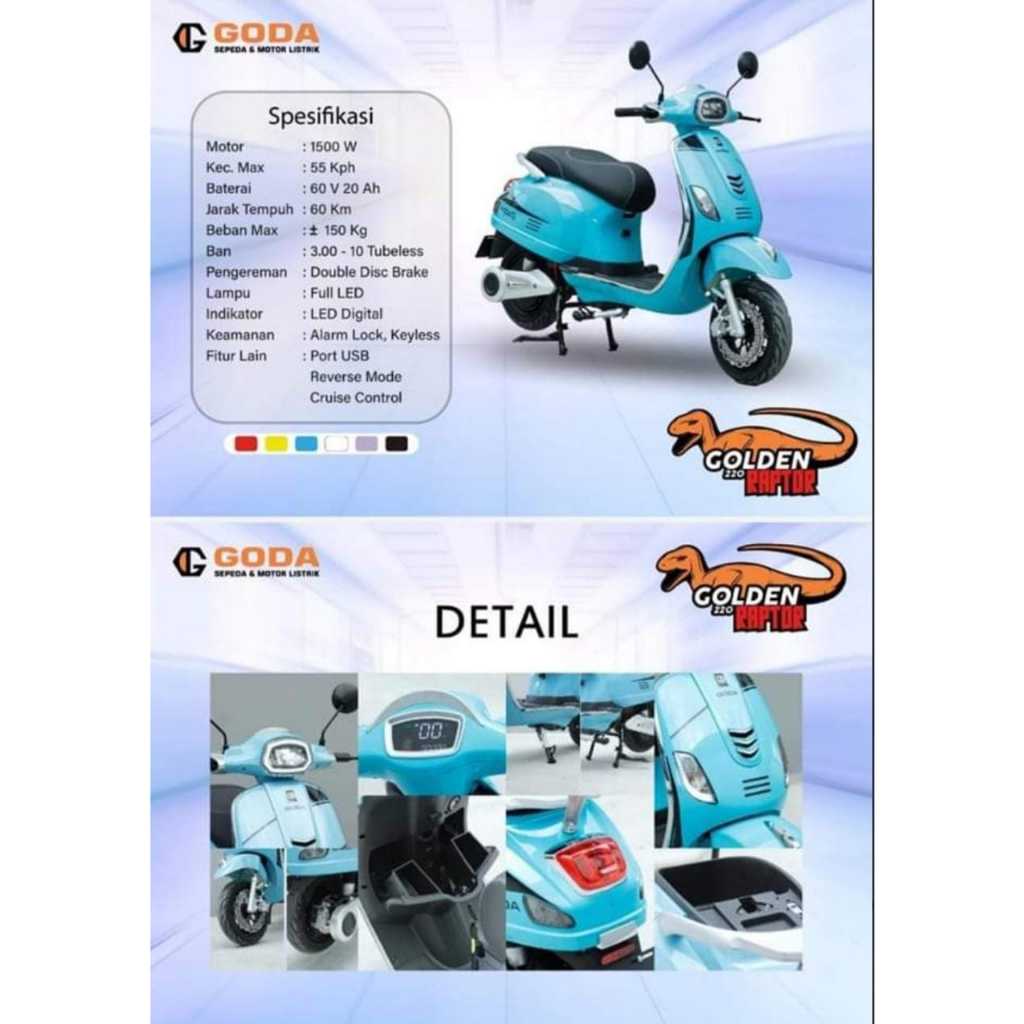Motor Listrik GODA GOLDEN RAPTOR 220 1500WATT