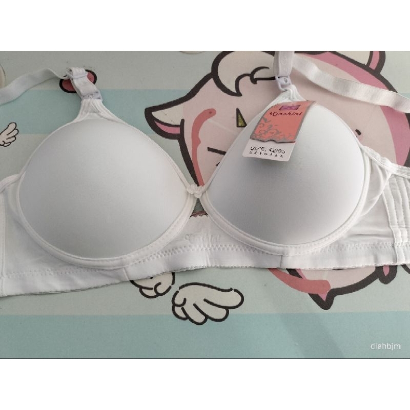 BRA/ BH  KINSHINI PUTIH PAKAI BUSA CUP B/BESAR 36,38,40,42 TANPA KAWAT PENYANGGA