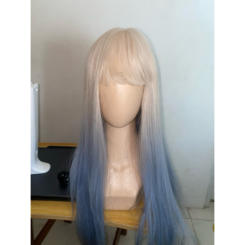 KAISER FEMALE WIG BRAND MANMEI/ WIG BLONDE OMBRE BIRU BRAND MANMEI (LIKE NEW) JUAL RUGI