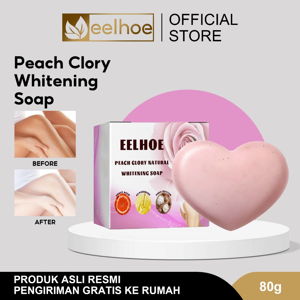 EELHOE Peach Clory Natural Whitening Soap 80g Peach PP Bath Soap Pink Body Attenuated Melanin Privat