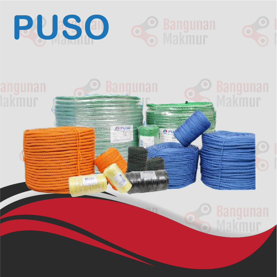 Tali Tambang Plastik 8 mm PUSO - 1 Roll Per 50 Meter