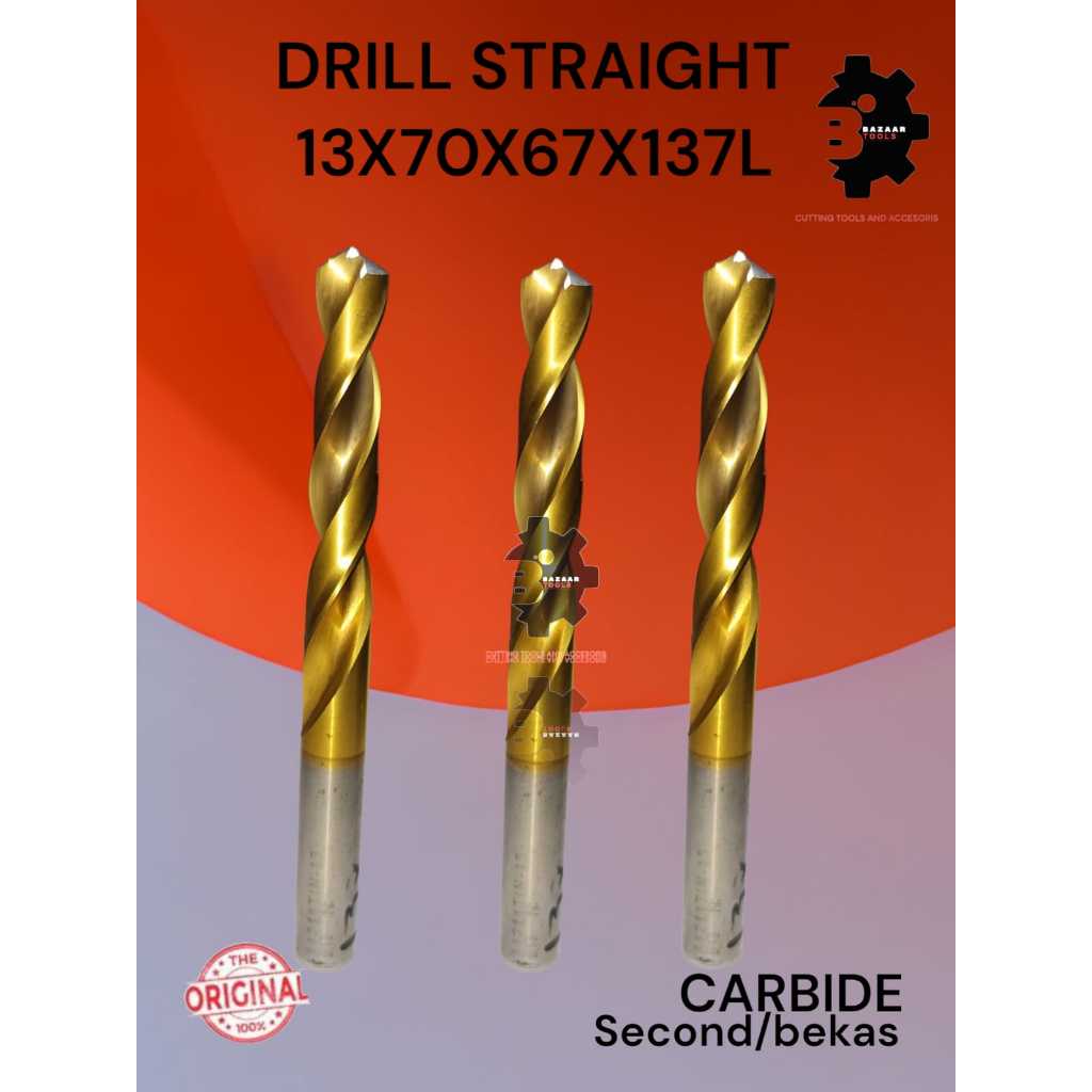 DRILL STRAIGHT 13X70X67X137L Merk WALTER - Second Hand / Bekas - Drill Straight Diameter 13mm - Pisa