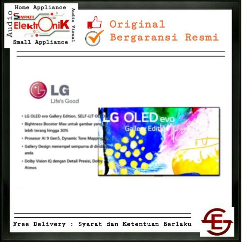 LG OLED 65G2 - OLED EVO GALLERY 65 INCH 4K UHD HDR DOLBY VISION OLED65G2 OLED65G2PSA