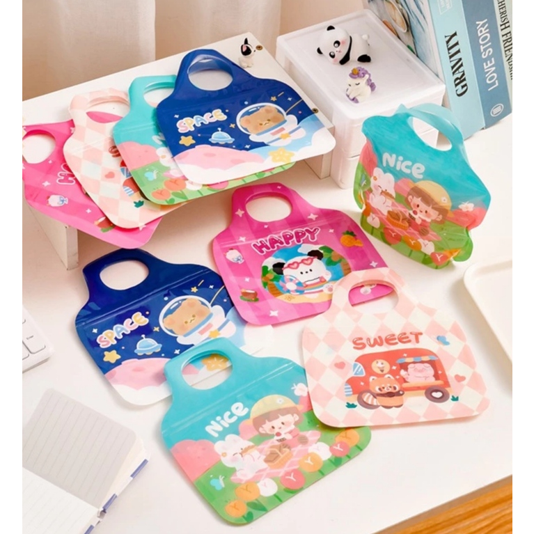 

WW 393 Plastik Goodie Bag Zipper Tenteng Tas Mini Lucu Ziplock Bag Karakter