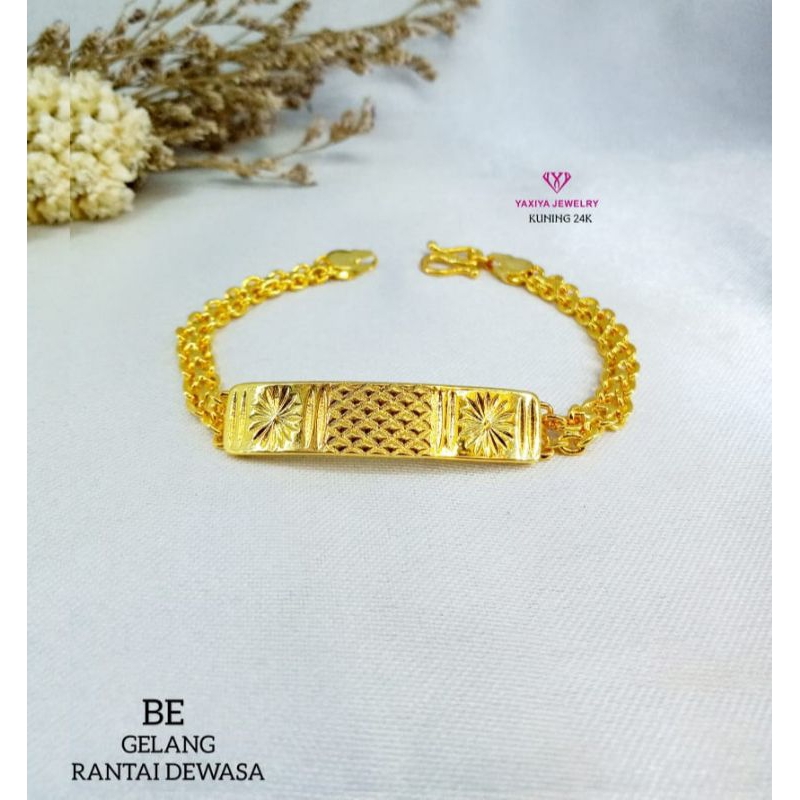 gelang tikar matahari lapis emas 24k