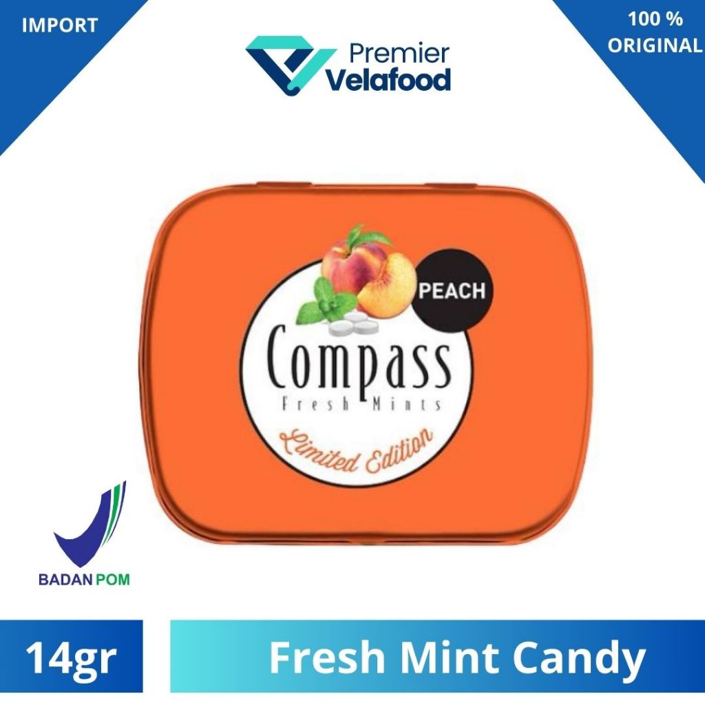 

[HALAL] COMPASS FRESH MINT PEACH CANDY I PERMEN MINT SUGAR FREE I PENGHILANG BAU MULUT