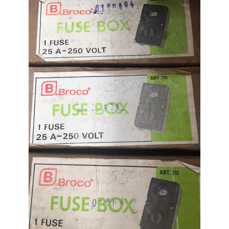 BROCO Fuse Box Rumah Sekring 711; 25A-250V- NOS JADUL