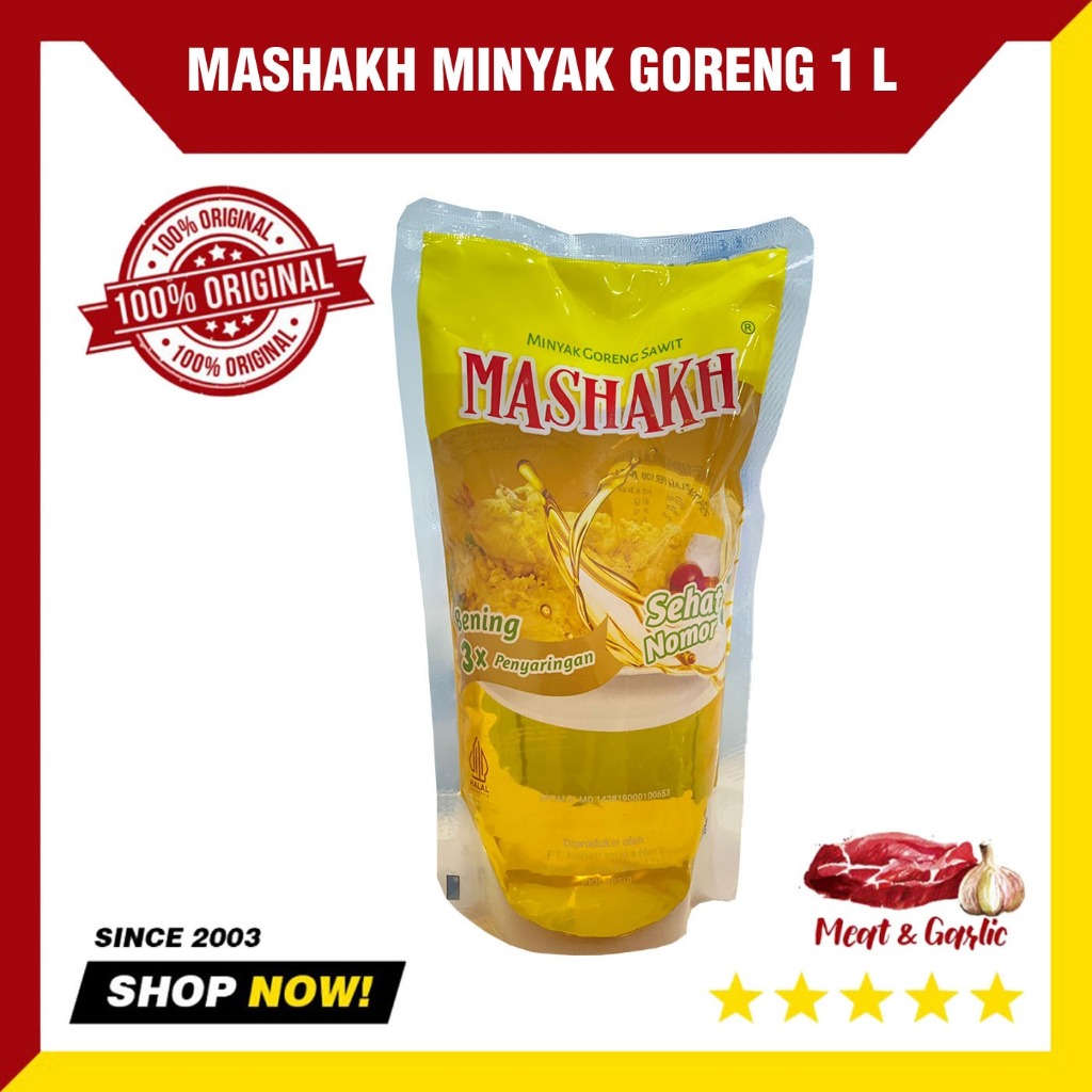 

Minyak Goreng Mashakh Premium 1 Liter Setara Bimoli Halal BPOM