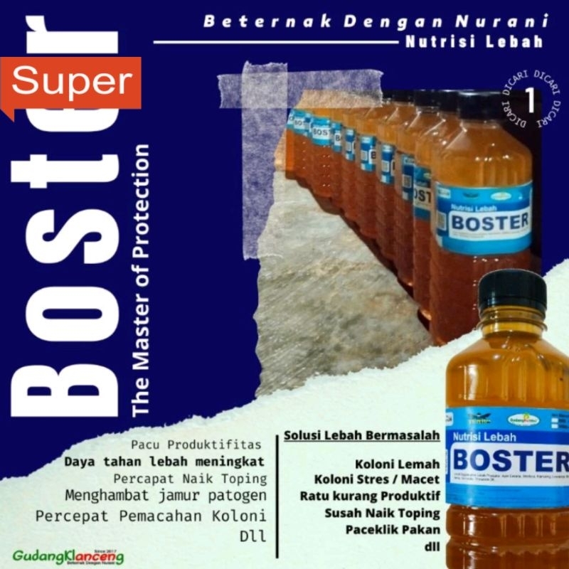 Nutrisi Lebah  BOSTER 500 ml/ Pakan Tambahan Lebah Trigona Klanceng Itama Levi Biroi Aphis dll