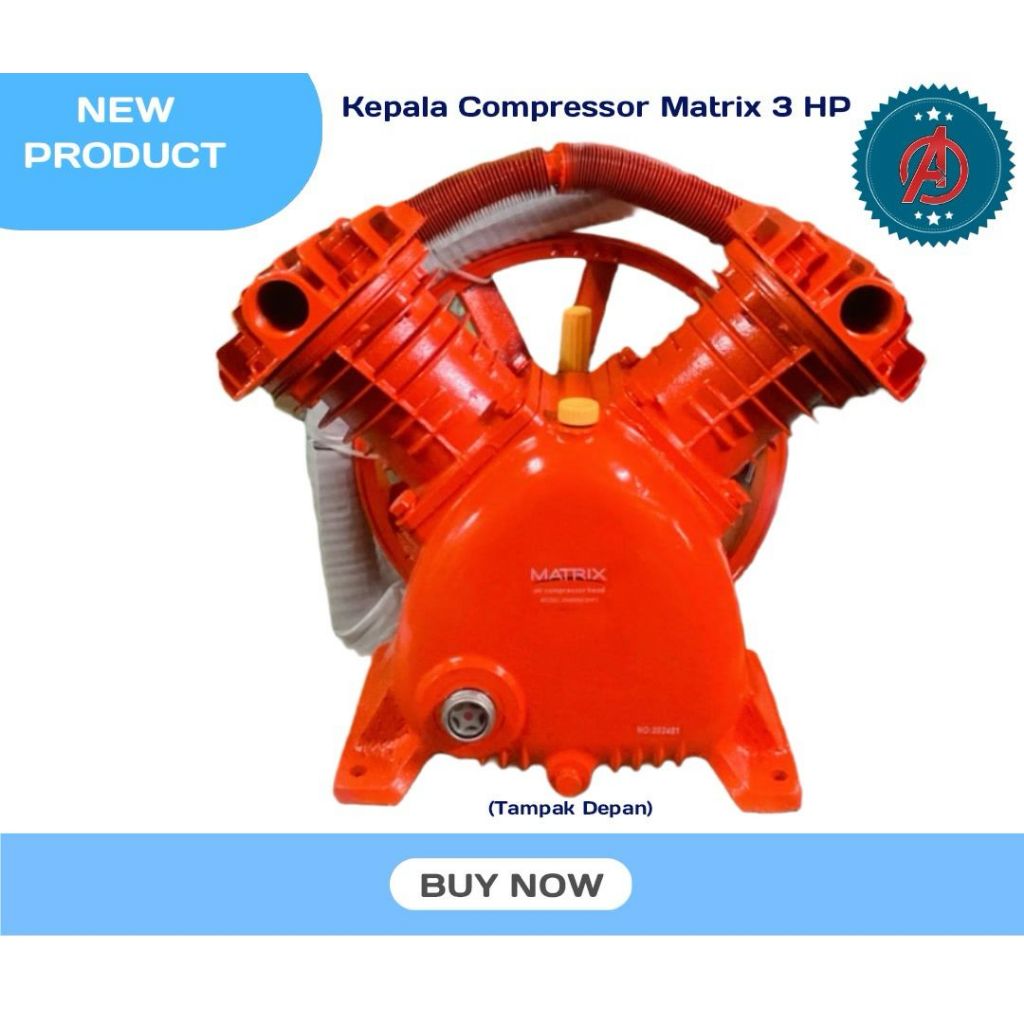 Kepala Kompresor Matrix 3HP tipe DV2090 2 piston/ Air Head Kompresor 3HP Matrix DV2090