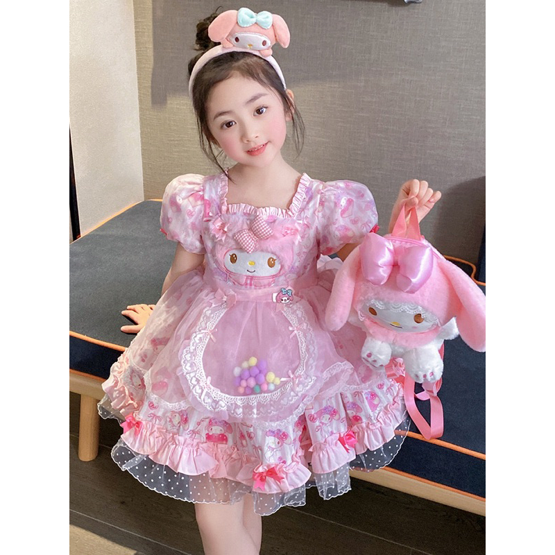 MY MELODY PRINCESS Pom pom DRESS BIRTHDAY DRESS SANRIO MELODI dress pesta anak baju ulangtahun anak