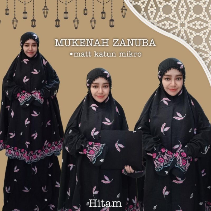 Mukena Setelan Berlengan Zanuba Katun Mikro Mukena Haji dan Umroh