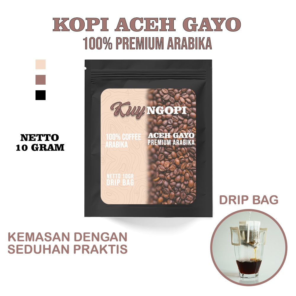 

KOPI ACEH GAYO ARABIKA PREMIUM DRIP BAG COFFEE - KOPI ACEH GAYO SASET KEKINIAN | 100% PREMIUM COFFEE