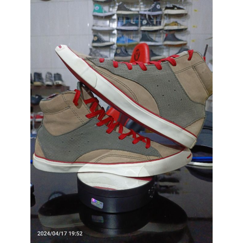 Converse High Leather Kulit Coklat Jack Purcell Size 42