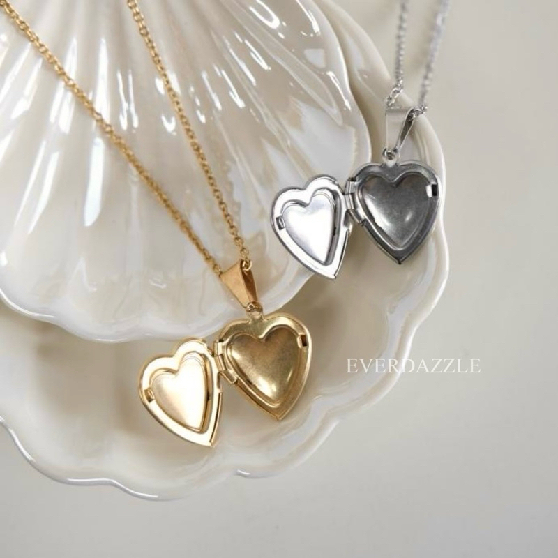 [CUSTOM FOTO] Everdazzle - FALLON Heart Locket Necklace | Coquette Style Necklace | ANTI KARAT