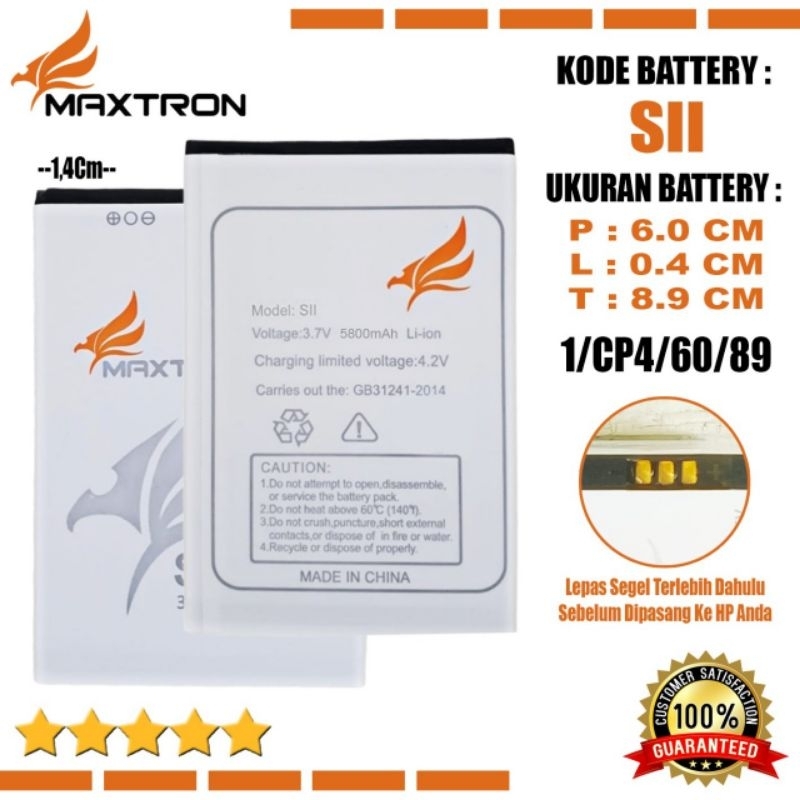 Baterai Maxtron S11 S9 Smart S9XT X2 S8 2020 Jet One S10 Original