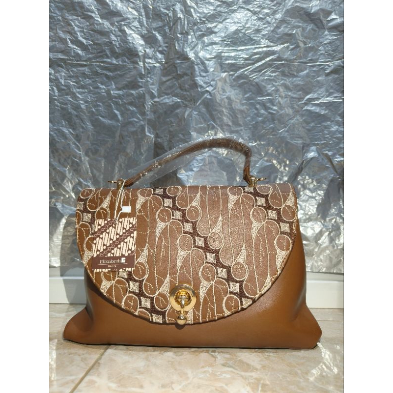 tas selempang tas dolan tas kerja tas ransel tas wanita merk Elizabeth Original Asli warna coklat