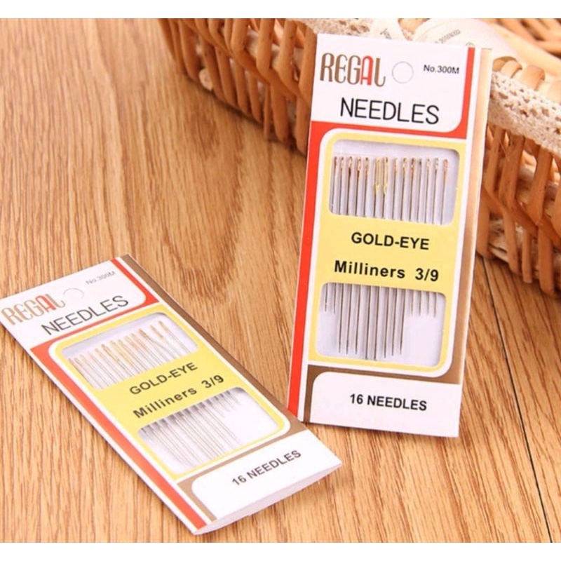 Jarum Jahit Tangan Jarum Regal 16 Gold Panjang Lubang Besar