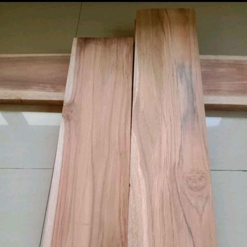 Papan Kayu Jati Asli 1cm ukuran 70x50cm komponen meterial papan kayu jati