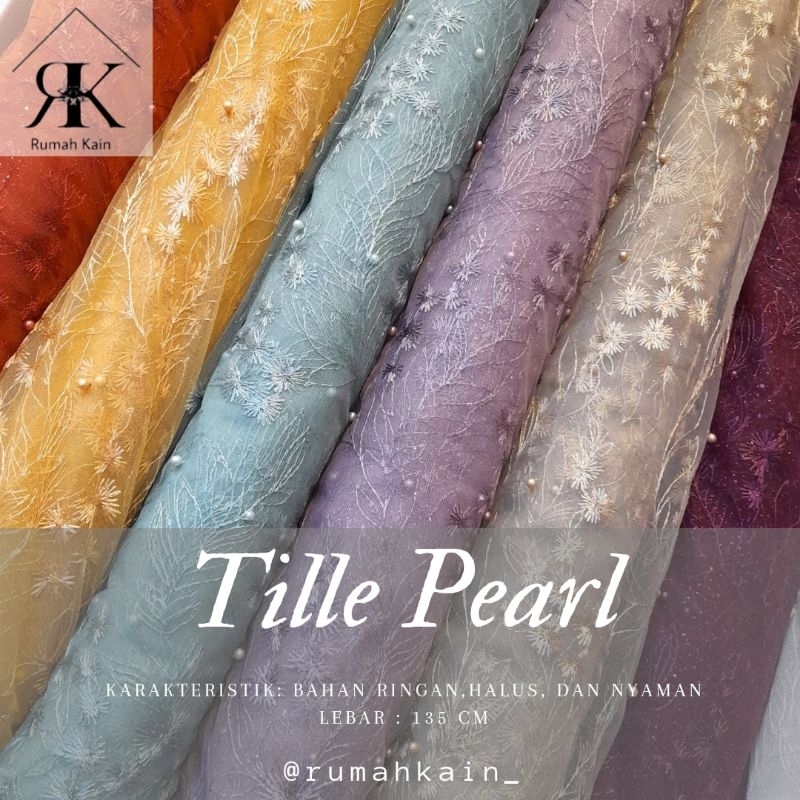 PART 1 TILLE PEARL/ Tille Glitter Pearl/ Kain Tile Pearl/ Tile Mutiara/ Harga 0,5m