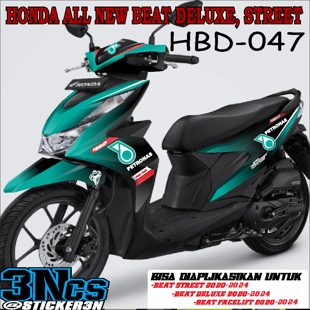 Decal Fullbodi Beat Deluxe Petronas, Sticker Variasi Petronas Honda Beat 2020-2024 Fullbodi Petronas