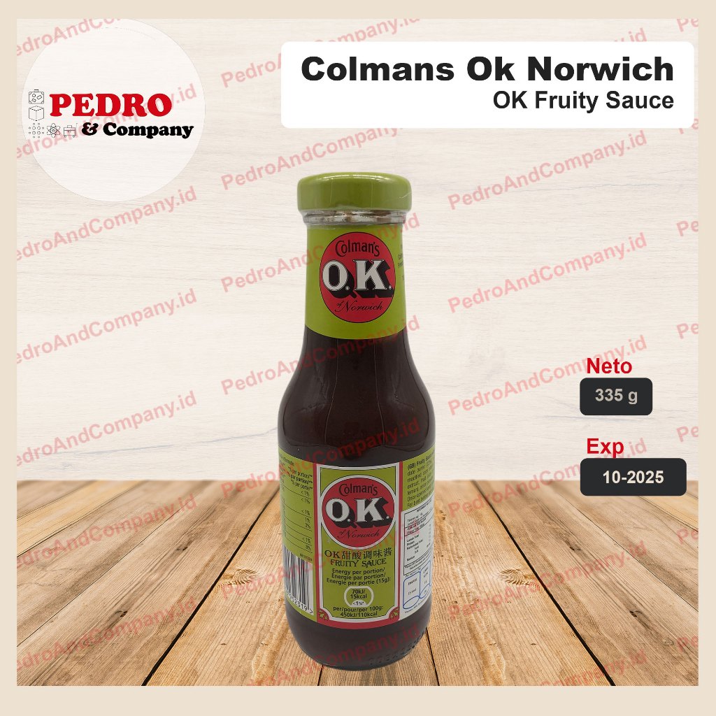 

Colmans OK fruity sauce 335 gram - saus steak