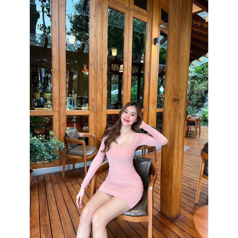 DRESS TILE LENGAN PANJANG / DRESS MINI LENGAN PANJANG TILE