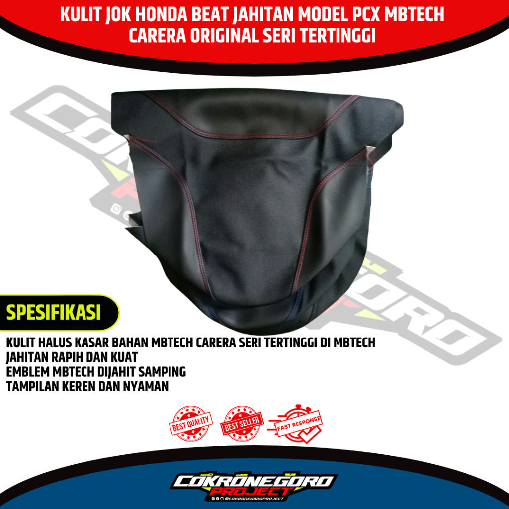 Kulit Jok Honda Beat Jahitan PCX Mbtech Carera Original Seri Tertinggi
