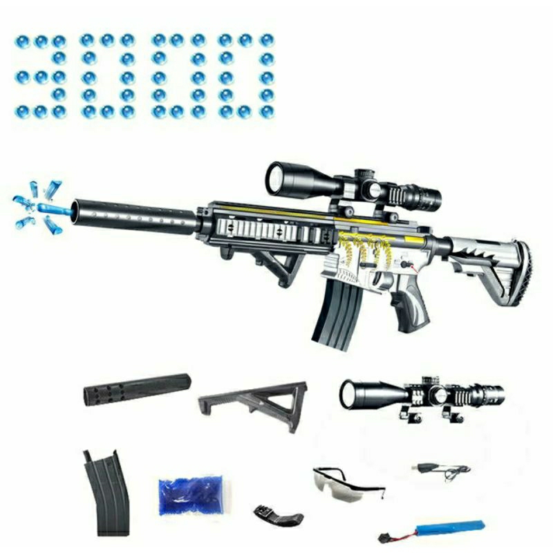 Mainan Hk416 Water Gel Blaster Gun Manual Dan Auto Mode Best Quality Mainan Anak Luar Ruangan Batrai