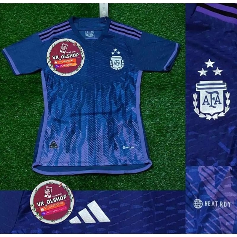 JERSEY PLAYER ISSUE ARGENTINA AWAY BINTANG 3 STAR PIALA DUNIA QATAR NEW WORLD CUP 2023