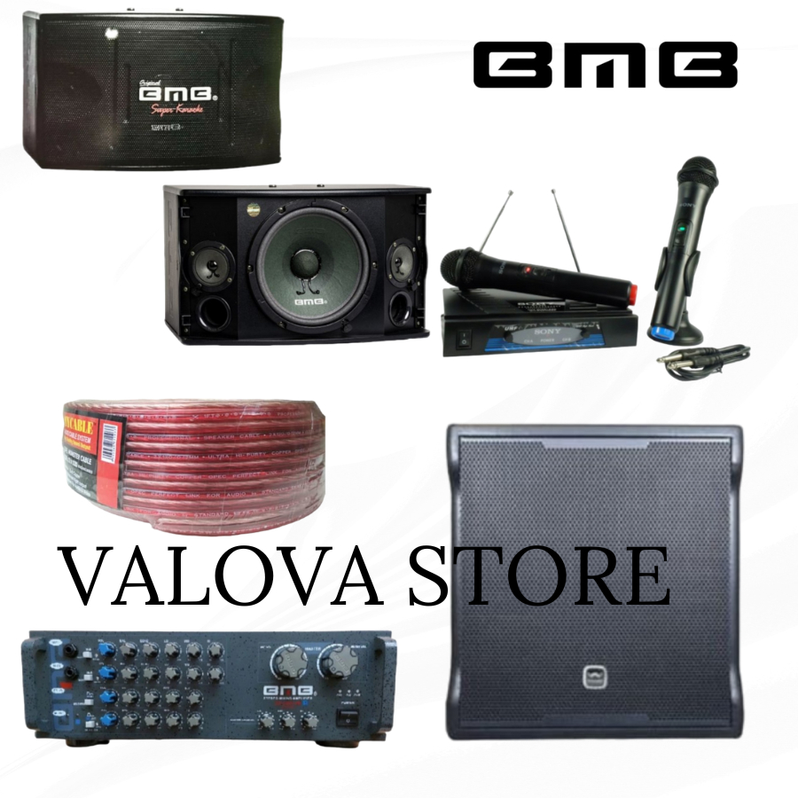 Paket karaoke 4 BMB cs450v SK + Ampli BMB DA1600SE BT + Sub Wisdom sw12a ORIGINAL BMB