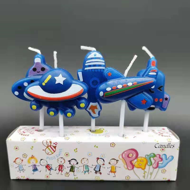 Lilin ulang tahun karakter ufo roket pesawat luar angkasa / candle candles rocket space plane galaks