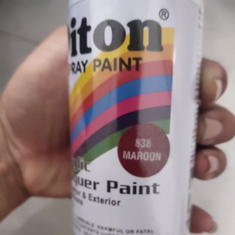 Pilox Diton Merah Maroon 838 Acrylic Epoxy Spray Paint 300cc Pillox Original