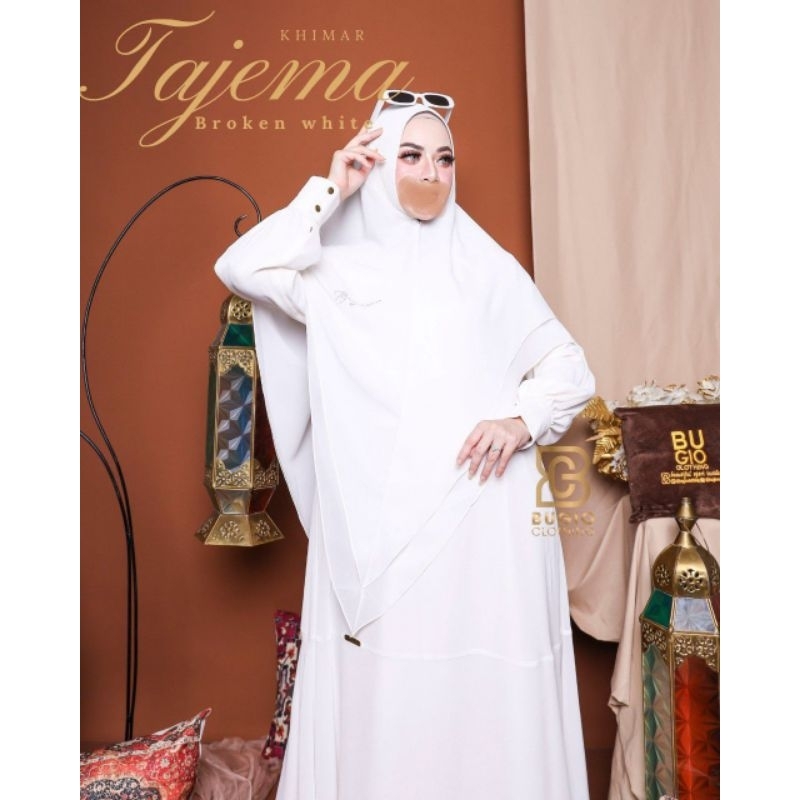 BUGIO CLOTHING ORIGINAL KHIMAR NEW TAJEMA  CRYSTAL DADA TANPA CRYSTAL PAD