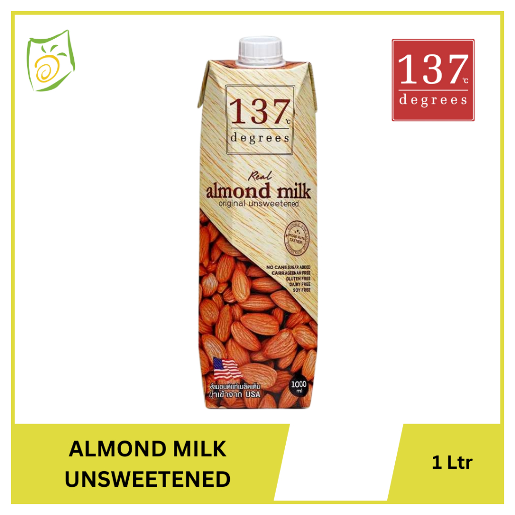 137 Degrees Almond Milk Unsweetened 1 Ltr - Susu Almond Premium Tanpa Gula