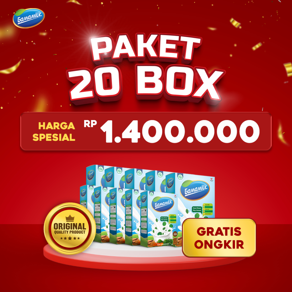

PAKET 20 BOX GAMAMILK - Susu Kambing Etawa Plus Ekstrak Gamat - HALAL Dan BPOM