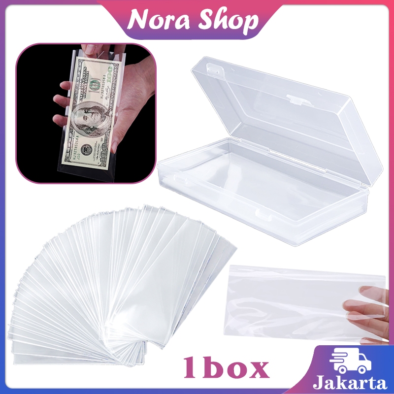 

100pcs Plastik Opp Uang Bungkus Uang Transparant Plastic Ziplock Bag Plastik Buket Uang Kertas